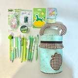 Green Kawaii Stationery Set